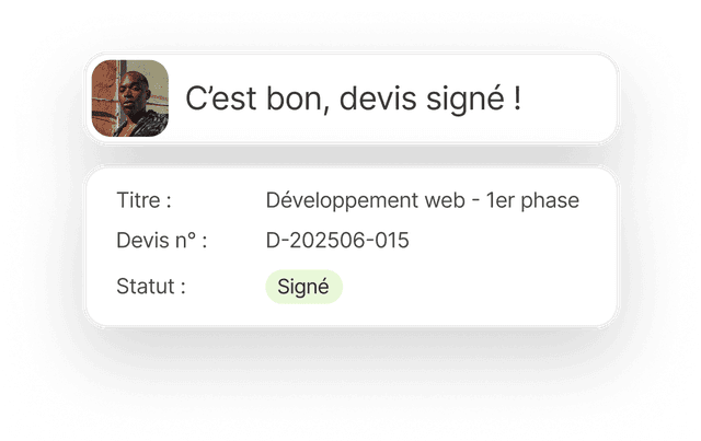 Carte Devis Signé